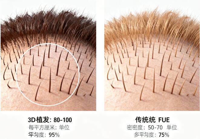 3D植发VS传统FUE：效果密度提升20%的真相揭秘！