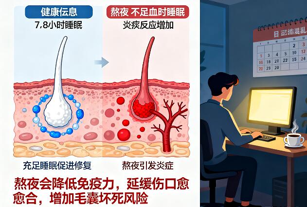 熬夜成植发后毛囊“隐形杀手”？临床数据揭秘3大致命伤害与修复指南