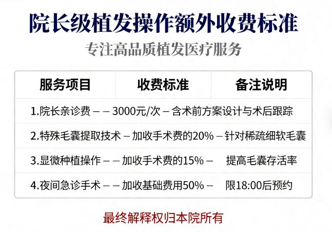院长级植发操作额外收费标准大揭秘:贵有贵的道理!
