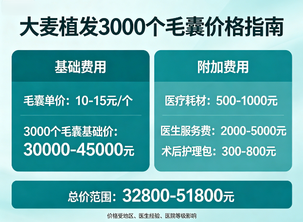 大麦植发3000个毛囊多少钱