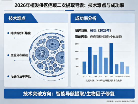 植发供区疤痕再取毛囊:2026年二次提取的技术难点与成功率