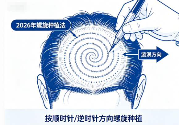 发旋处植发如何模拟漩涡方向?2026年医生常用的螺旋种植法