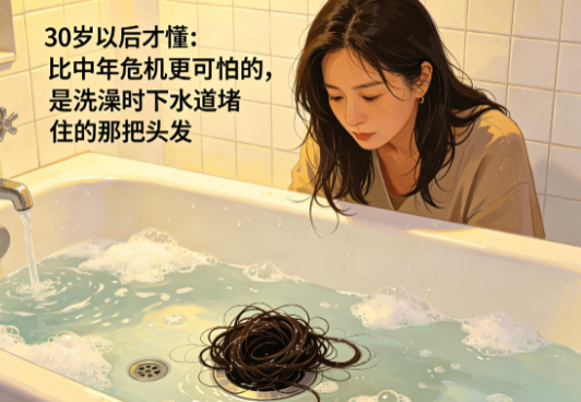 30岁以后才懂：比中年危机更可怕的，是洗澡时下水道堵住的那把头发‌
