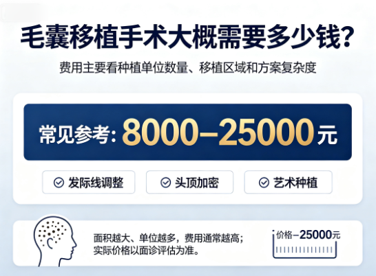 毛囊移植手术大概需要多少钱