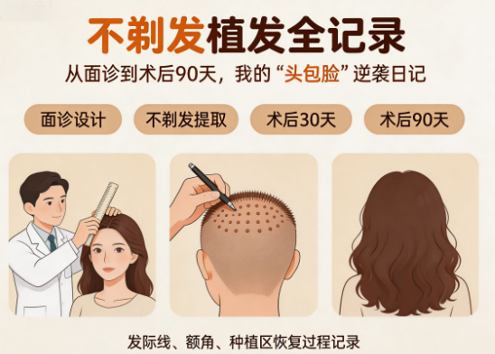 不剃发植发全记录|从面诊到术后90天,我的“头包脸”逆袭日记